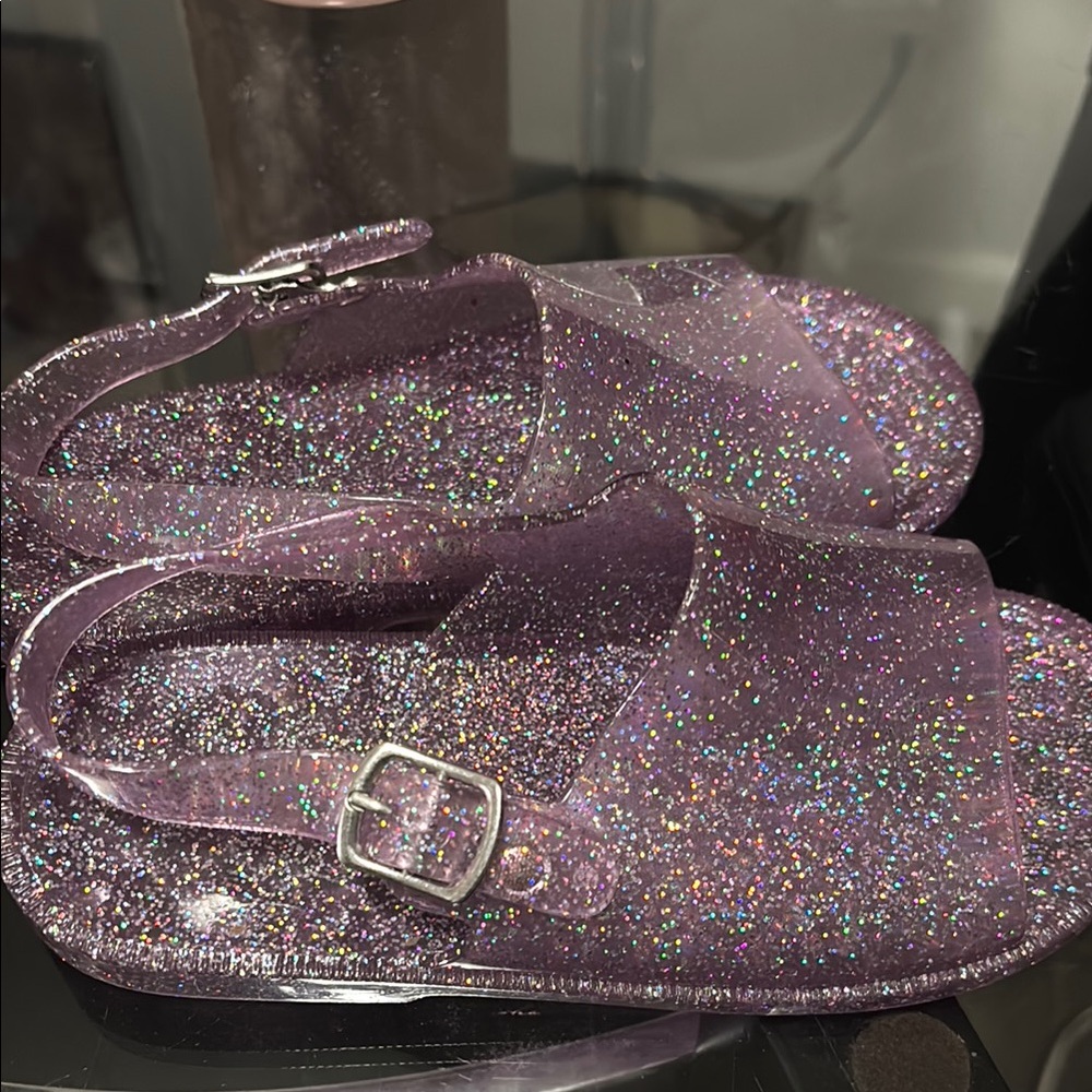 Old Navy Purple Glitter Kids Sandals - Picture 2 of 3